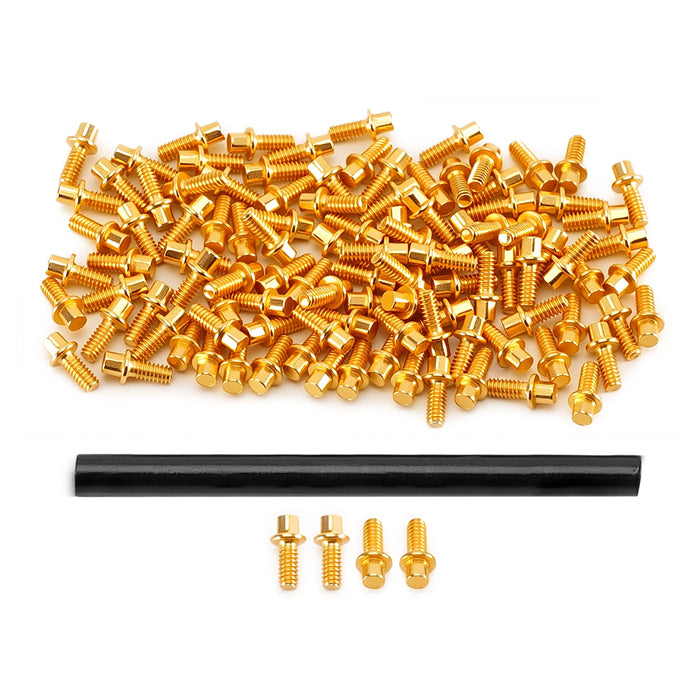 INJORA 100PCS 1.0" Wheels Beadlock M1.4 Screws Set (Black, Gold)