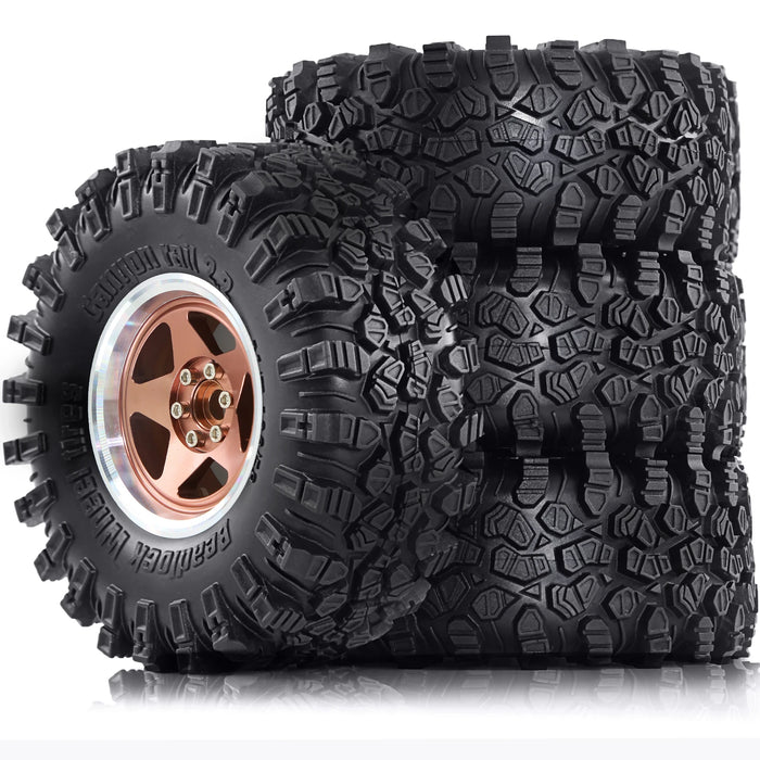 4PCS 2.2" 136x58mm 1/8 1/10 Crawler Beadlock Wheels Set (Metaal, Rubber)