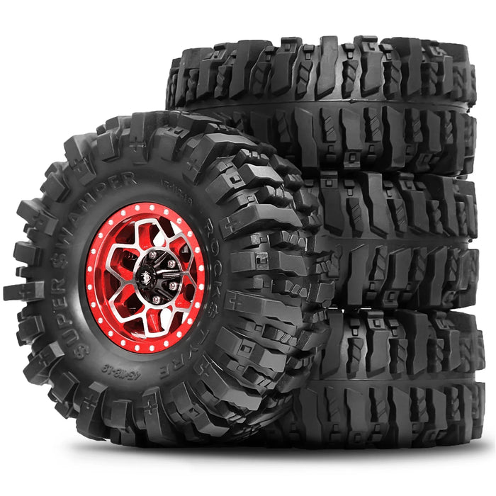 4PCS 1.9" 118x45mm 1/10 Crawler Beadlock Wheels Set (Metaal, Rubber)