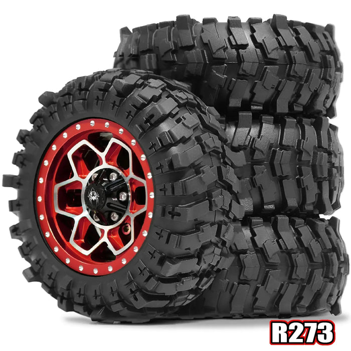 4PCS 1.9" 88x36mm 1/12 Crawler Beadlock Wheels Set (Metal, Rubber)