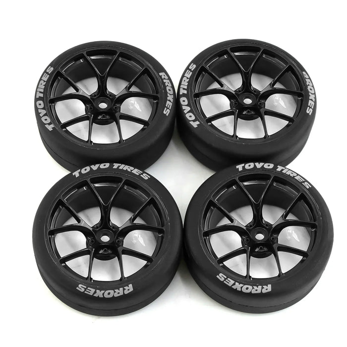 4PCS 65x26mm 1/10 Touring Drift Wheels Set (Plastic, Rubber)