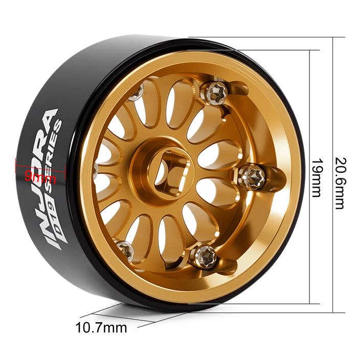 INJORA 4PCS 0.7" 19x10.7mm Ripple D19 Beadlock Crawler Wheels 1/30