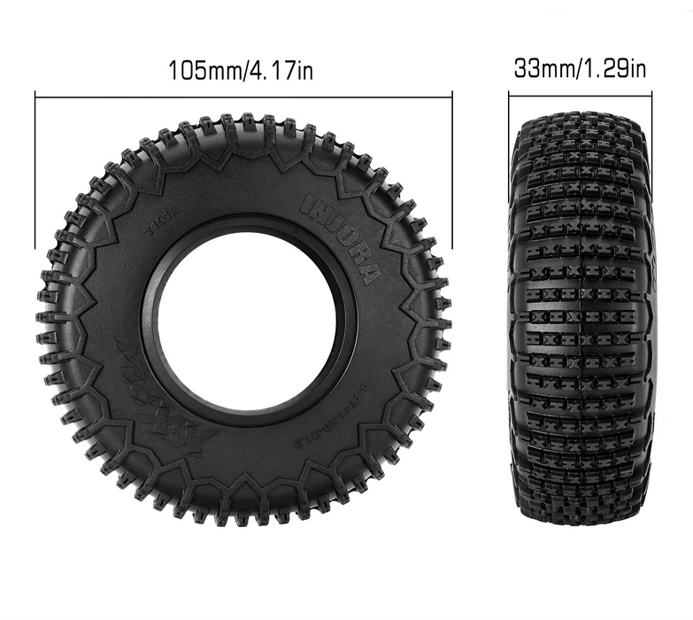 INJORA S5 105x33mm 1.9" Pneus Crawler 1/10 à broche XHX