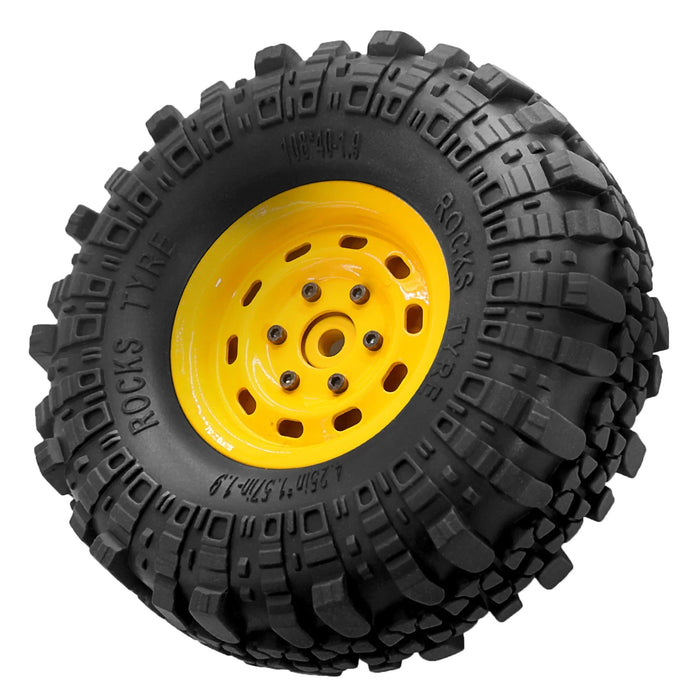 4PCS 1.9" 108x40mm 1/10 Crawler Beadlock Wheels Set (Metal, Rubber)