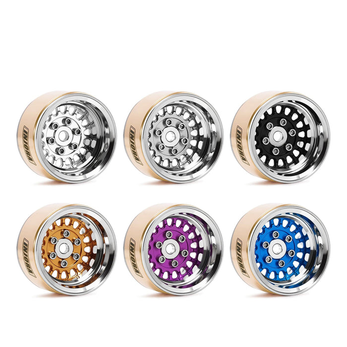 Roues ModuWheel Beadlock 1,0" 28x15,4mm 1/18 1/24 Crawlers (Laiton et Aluminium)