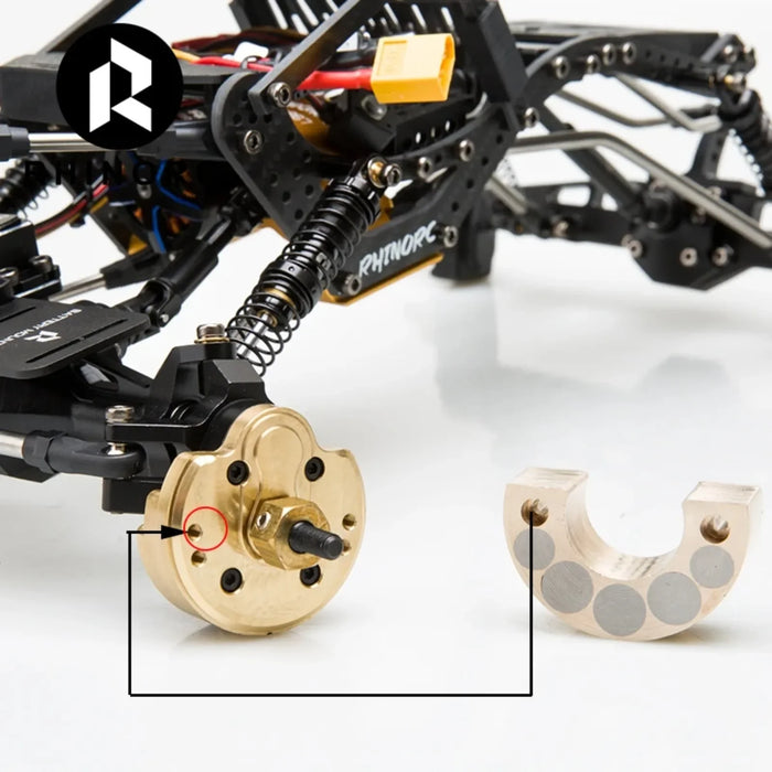 Rhino Capra Axles 12.8mm Counterweight for Axial SCX10 etc 1/10 (Metaal)