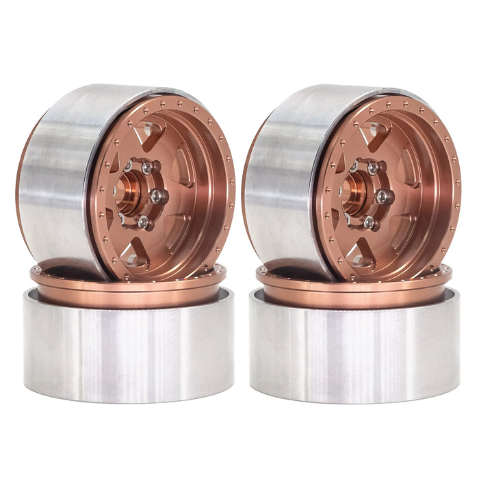 4PCS 1.9" 56x24mm 1/10 Crawler Beadlock Wheels Set (Metal)