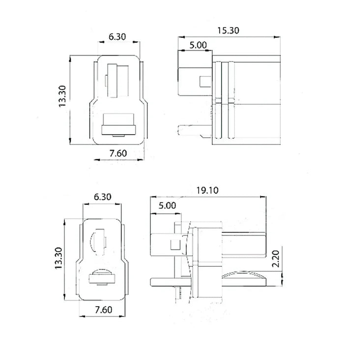 10Paren Dean/T Plug Male & Female Connectors