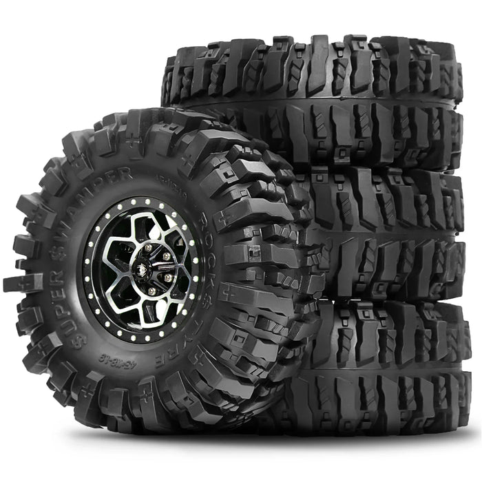 4PCS 1.9" 118x45mm 1/10 Crawler Beadlock Wheels Set (Metaal, Rubber)