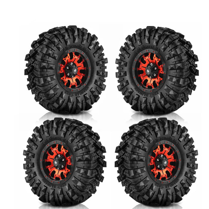 4PCS 1.9" 110x38mm 1/10 Crawler Beadlock Wheels Set (Metaal, Rubber)