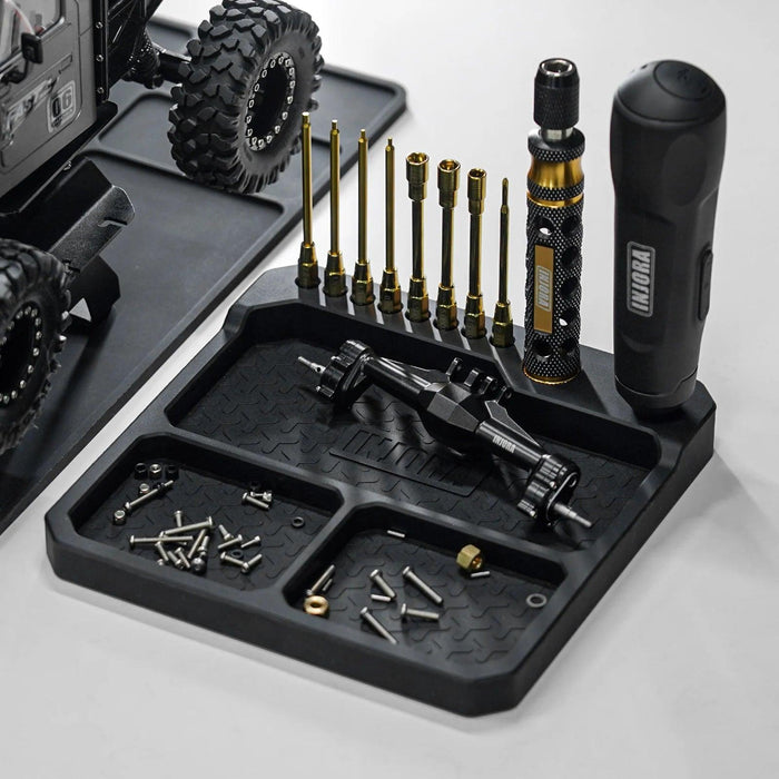 INJORA 160x160mm Silicone Parts Tray with Tool Stand