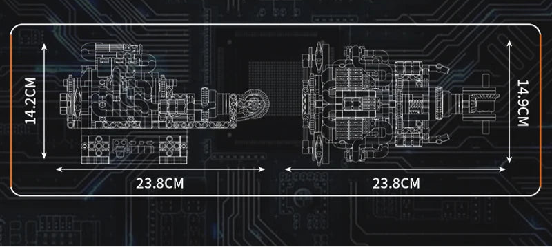 Mould King 10207 PAG Supersportwagen V12 Motor Bausteine (761 Stück)