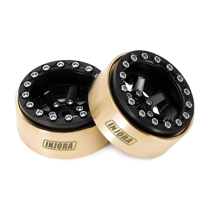INJORA 1.3" 33.5x16.5mm 1/24 1/18 Beadlock Wheel Rims (Brass)