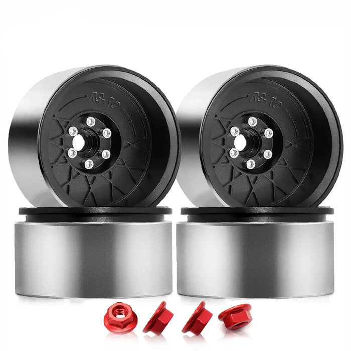 4PCS 2.2" 63x33mm 1/10 Crawler Beadlock Wheels Set (Metal)