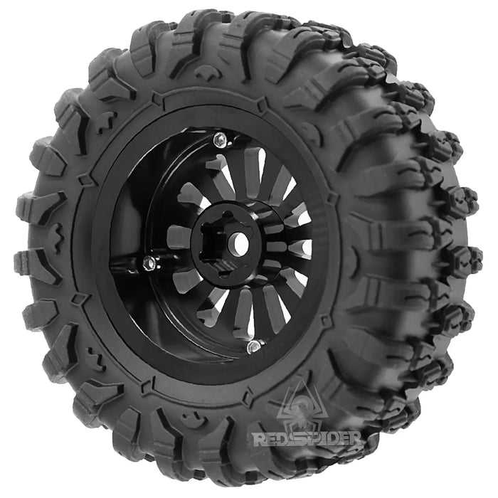 4PCS 1.3" 65x26mm 1/18 1/24 Crawler Wheels Mud Tires (Metal, Rubber)