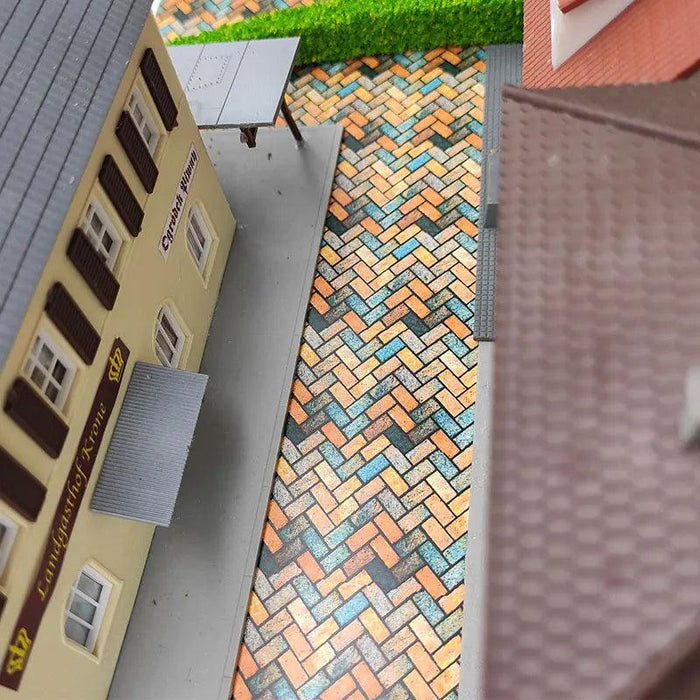 2PCS Simulation Pavement Floor Tile Sticker 1/64