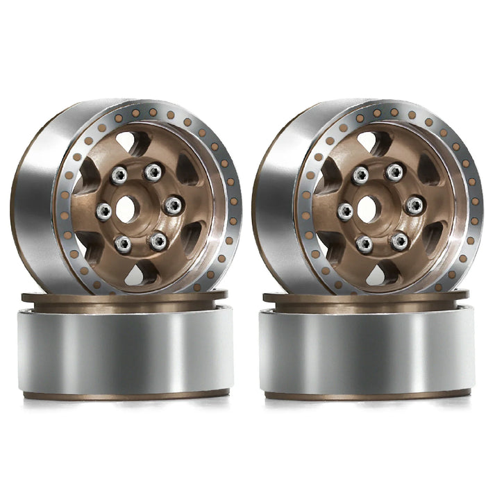 4PCS 1.0" 28x13mm 1/18 1/24 Crawler Beadlock Wheels Set (Metal)