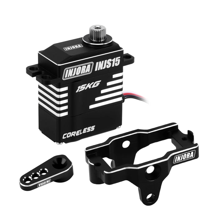 INJORA INJS15 15KG Waterproof Coreless High Torque Servo w/ Mount & Horn 1/18