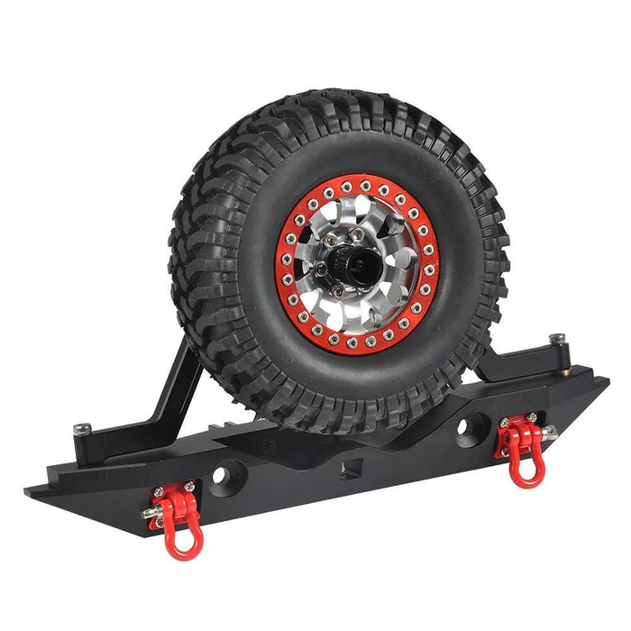 Rear Bumper with LED, Tow Hook, Tire Holder for Traxxas TRX-4 1/10 (Aluminium)