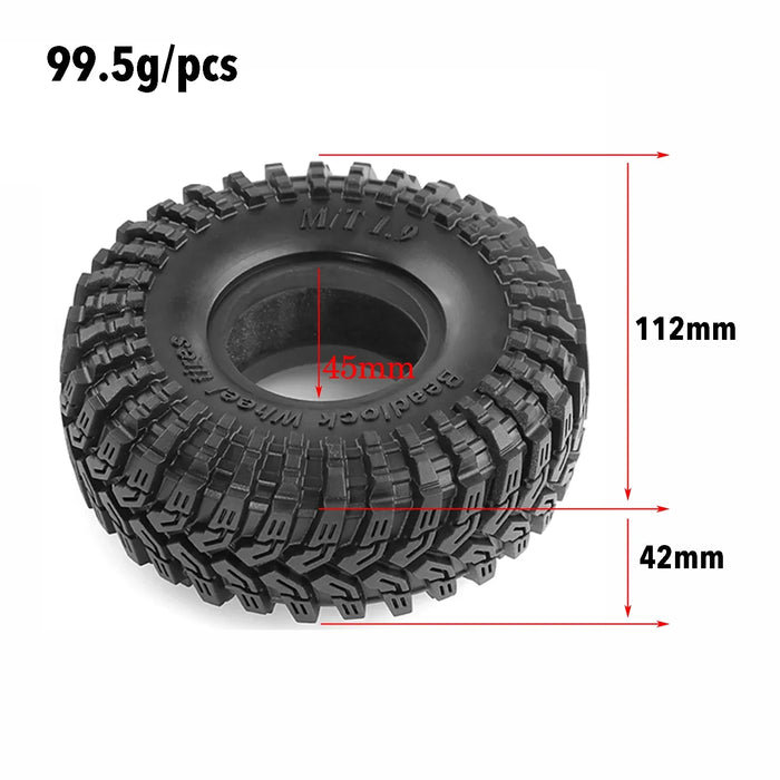 4PCS 1.9" 112x42mm 1/10 Crawler Tires (Rubber)