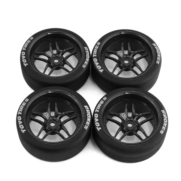 4PCS 65x26mm 1/10 Touring Drift Wheels Set (Plastic, Rubber)
