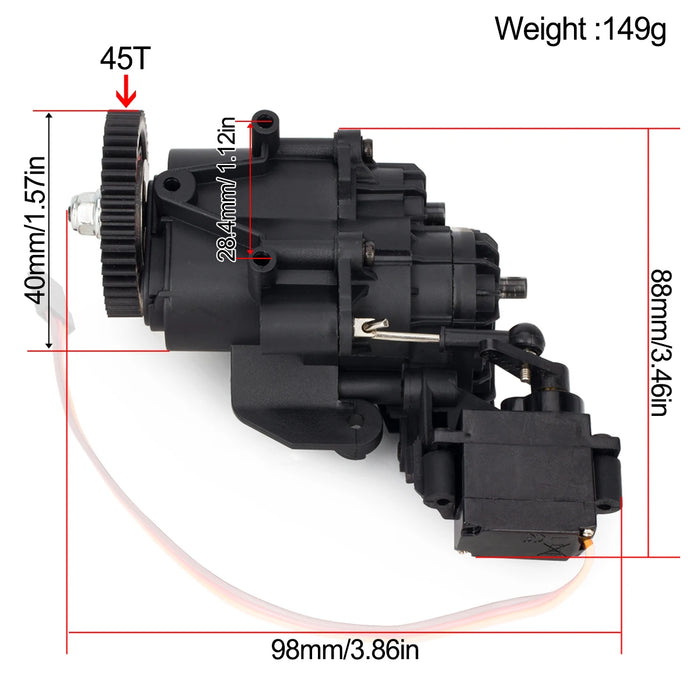 2-Speed Transmission Gearbox w/ Servo for Traxxas TRX4 TRX6 1/10