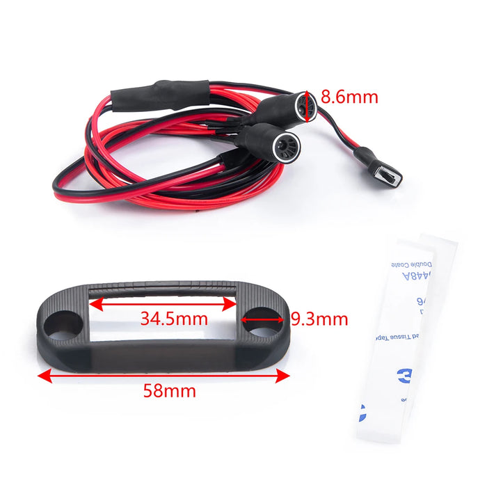 Front Petal Style LED Headlight for Axial SCX24 Jeep 1/24