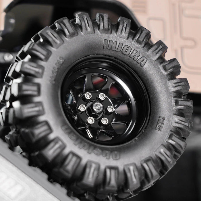 INJORA -4.05mm Offset 1.3" 33.5x14.8mm Beadlock Crawler Wheels 1/24 1/18 (Steel) W1312