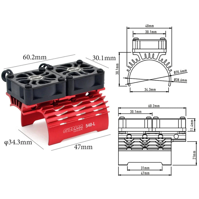 Surpass Hobby 540 Motor Heat Sink Cooling (Aluminium)