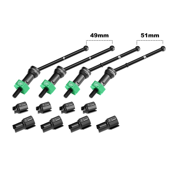GPM CVD Drive Shafts Set for Arrma TYPHON Granite GROM 1/14 (Staal)