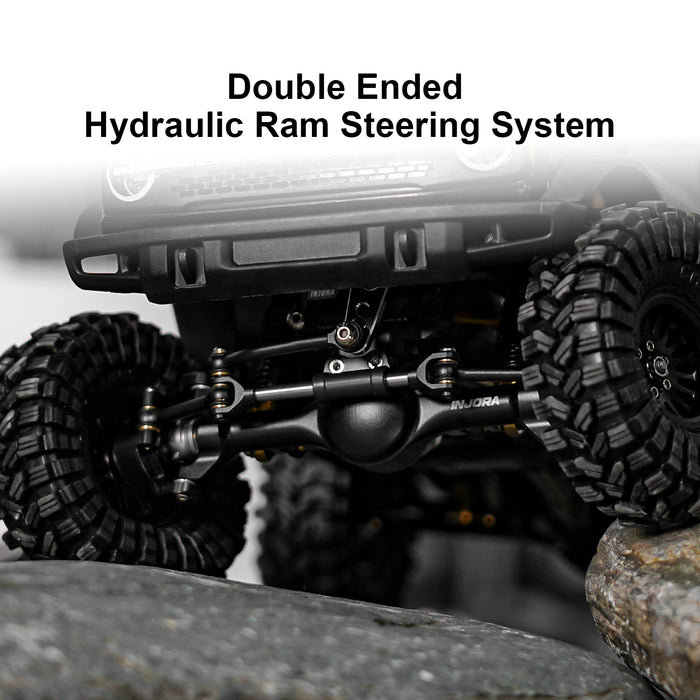 INJORA +7mm Planet Axles w/ Double Joint Shafts & Hydraulic Steering for Traxxas TRX4M 1/18