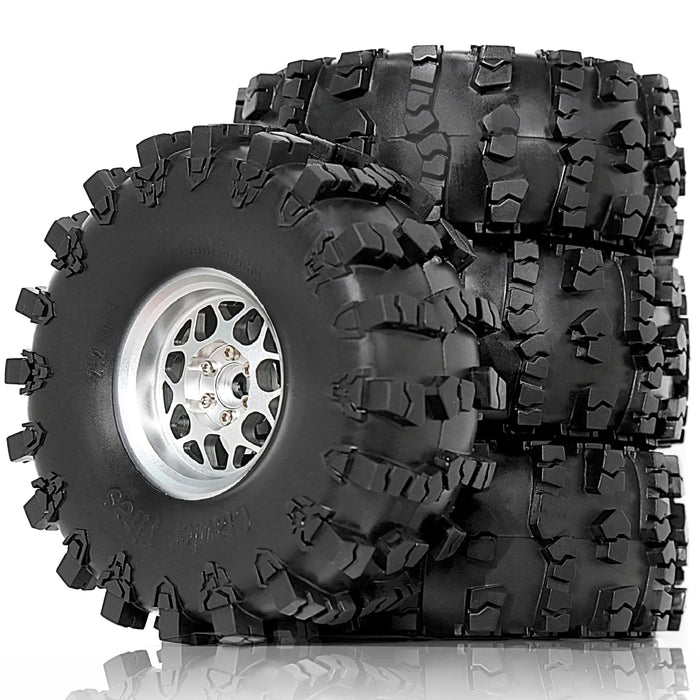 4PCS 2.2" 150x58mm 1/10 Crawler Beadlock Wheels Set (Metaal, Rubber)