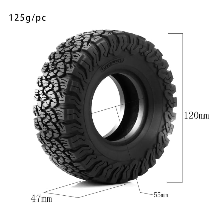 4PCS 2.2" 120x47mm 1/10 Crawler Tires (Rubber)