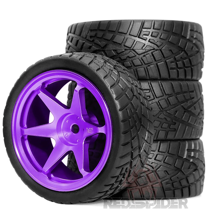 4PCS 65x26mm 1/10 Touring/Drift Wheels Set (Metal, Rubber)