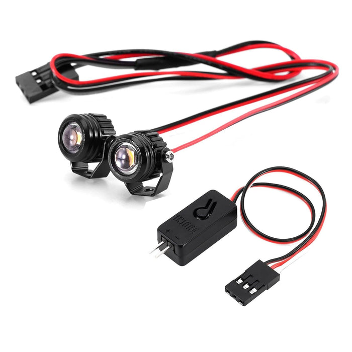 INJORA 1/18 1/24 Lumières LED Rondes (Blanc, Jaune)