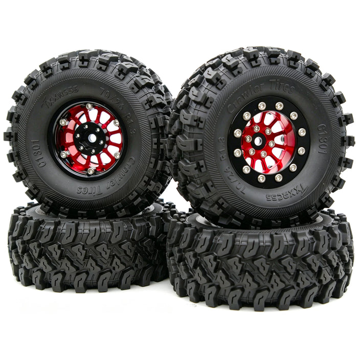 TxxRcss 4PCS 1.3" 70x26mm Beadlock Wheel Set 1/18/24 (Alu)