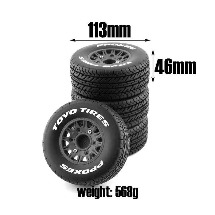 4PCS 113x45mm 1/8 1/10 Short Course Wheels Set (Plastic, Rubber)
