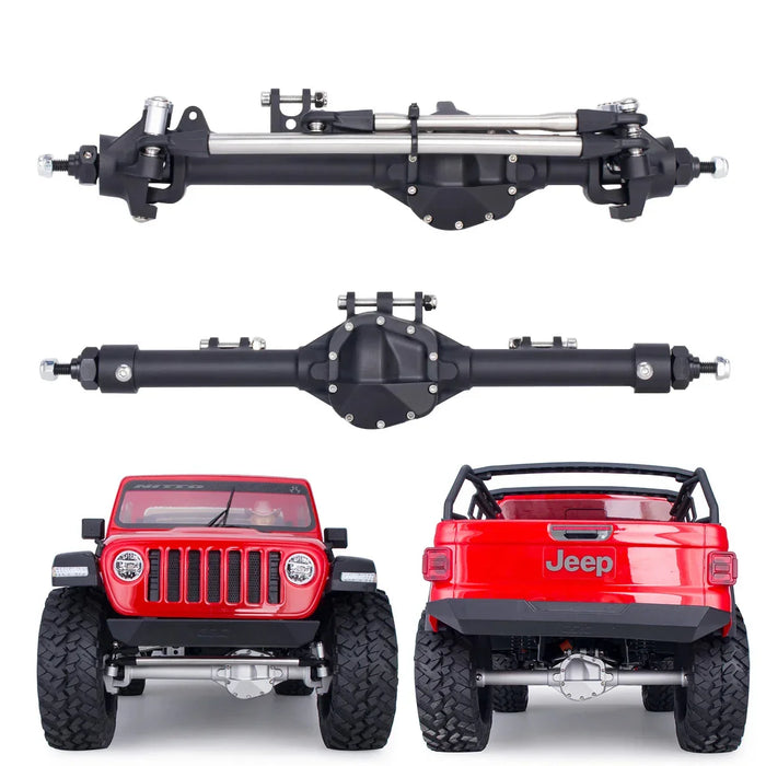 Front & Rear Straight Axles for Axial SCX10 II, VS4-10 1/10 (Alu)