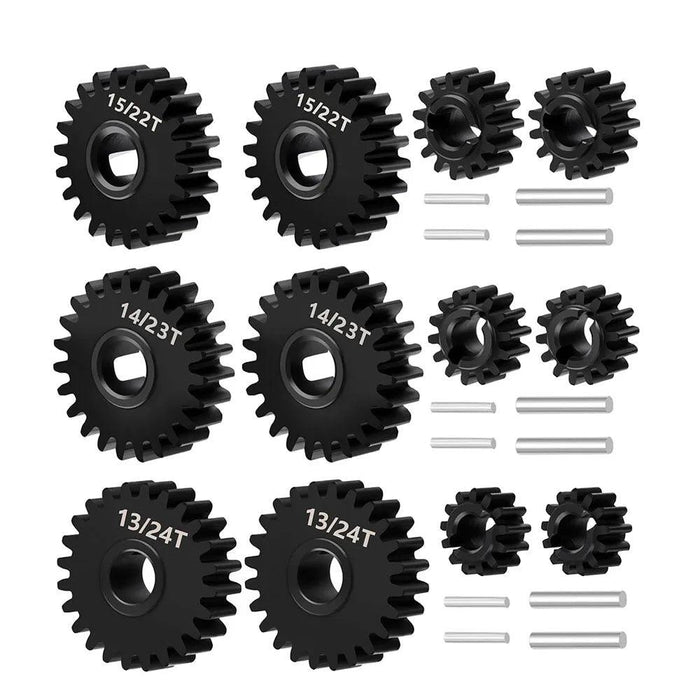 Ensemble d'engrenages d'essieu portail 13/24T 14/23T 15/22T pour Redcat Ascent 1/18 (Acier)