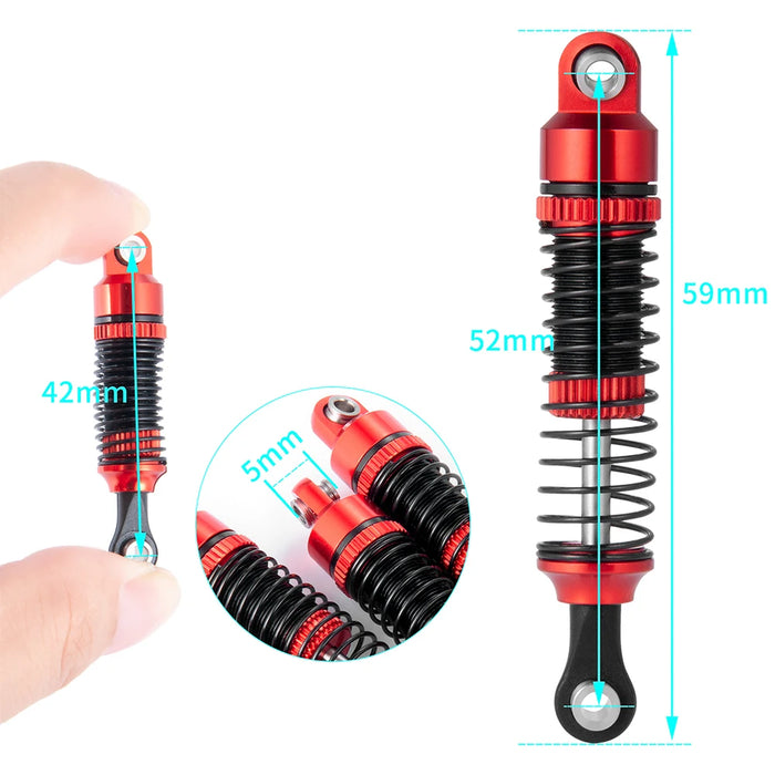 4PCS Amortisseur 52mm pour TRX-4M Bronco Defender 1/18 (Alu)