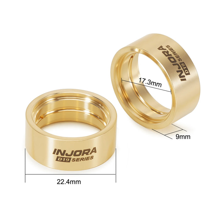 INJORA 2/4PCS D19 Wheels 10.1g Inner Clamp Rings (Messing)