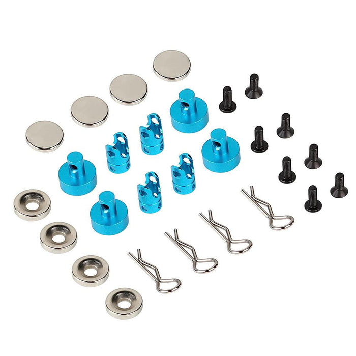 4PCS 1/10 Magnetic Stealth Invisible Body Post Mount with R Clips Pin (Metal)
