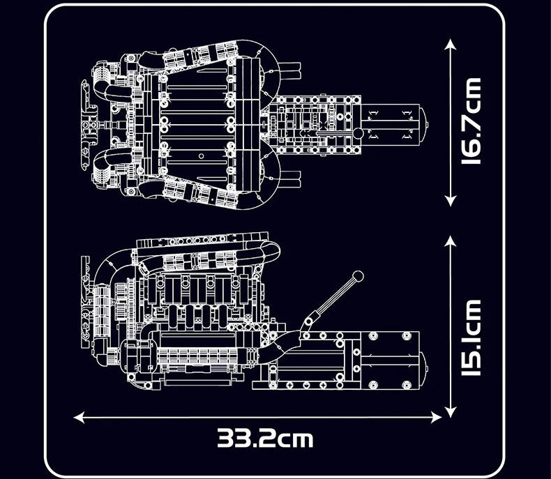 Mould King 10203 Voiture de sport M8 Moteur V8 Blocs de construction (1169 pièces)