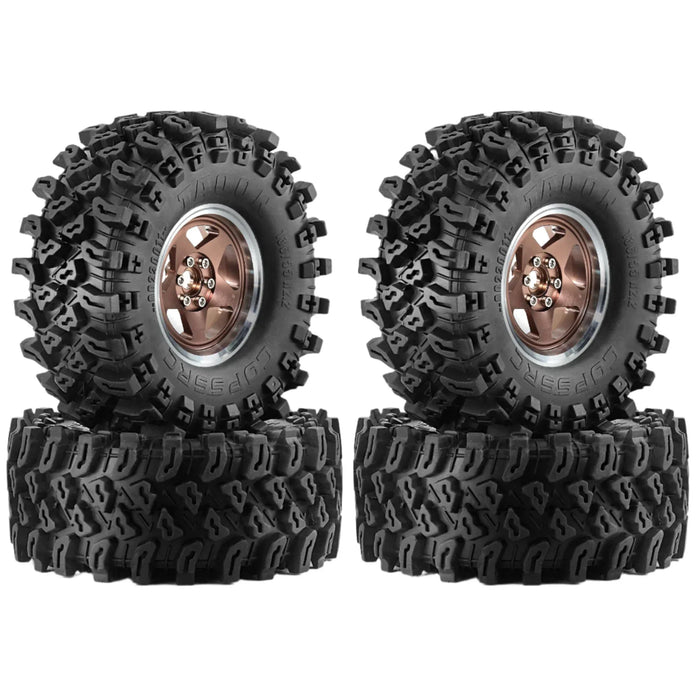 4PCS 2.2" 136x58mm 1/10 Crawler Beadlock Wheels Set (Metaal, Rubber)