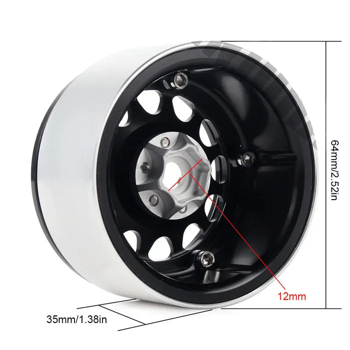 4PCS 2.2" 65x35mm 1/10 Crawler Beadlock Wheels Set (Metal)