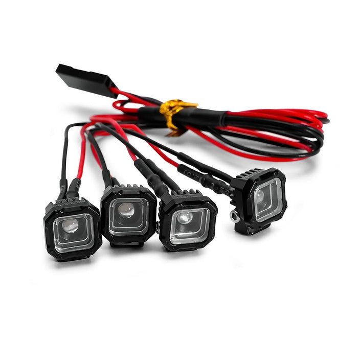 INJORA Lumières LED Carrées 1/18 1/24 (Blanc, Jaune)