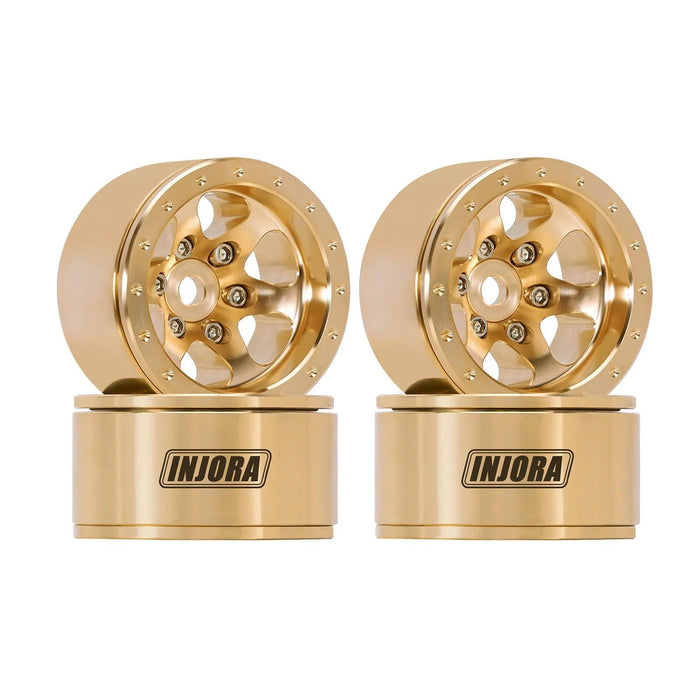 INJORA 1.0" 28x15.4mm 1/24 1/18 Crawler Beadlock Wheels (Brass)