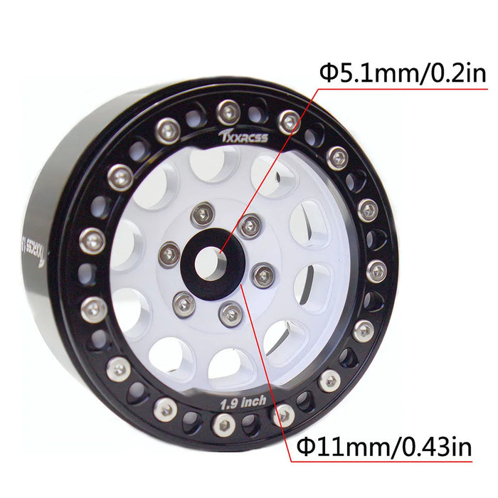 TxxRcss 4PCS 1.9" 53x26.5mm Beadlock Wheel Rims 1/10 (Alu)