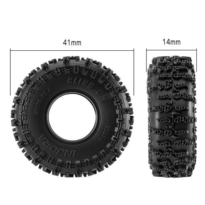 INJORA 4PCS 0.7" 41x14mm Cling On Crawler Tires 1/30