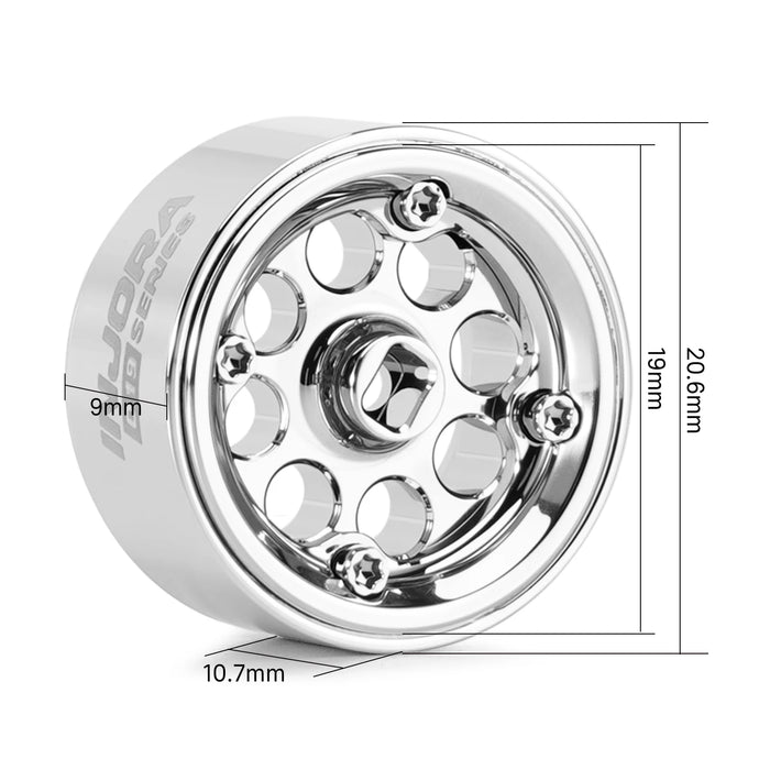INJORA 4PCS 0.7" 19x10.7mm Beadlock Wheels Rims 1/30 (Alu)